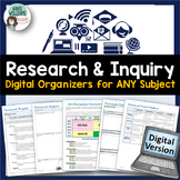 Research & Inquiry Graphic Organizers - DIGITAL ACTIVITY