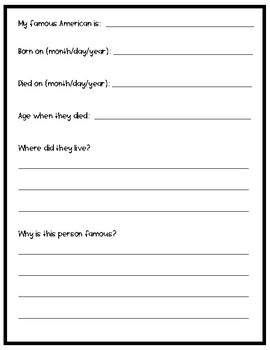 Biography Research Journals- differentiated by Ayanna Saunders | TPT