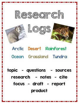Preview of Research Logs - Gifted and Talented Projects -7 Units