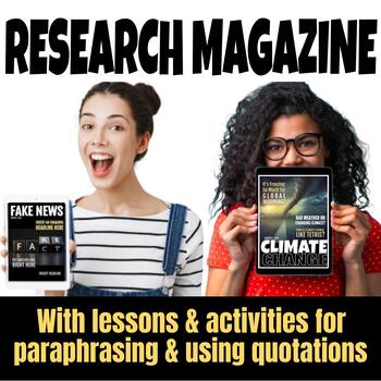 Preview of Research Magazine with lessons on paraphrasing and using quotations