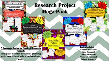 Preview of Research Mega-Pack: 5 Student Research Projects