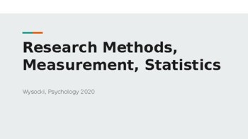 Preview of Research Methods, Measurements and Statistics Powerpoint (Psychology)