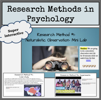 Preview of Research Methods in Psychology- 2 day lesson