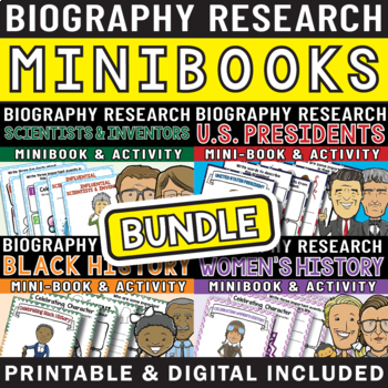 Preview of Research MiniBook BUNDLE | Scientists, U.S. Presidents, Black & Women's History