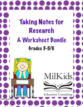 Preview of Research Note Taking Bundle