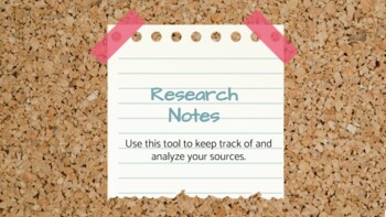 Preview of Research Notes Template/Interactive Notebook