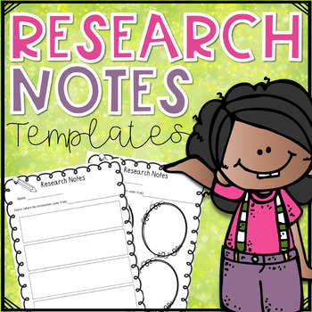 Preview of Research Notes Templates/ Research Graphic Organizers