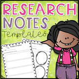 Research Notes Templates/ Research Graphic Organizers