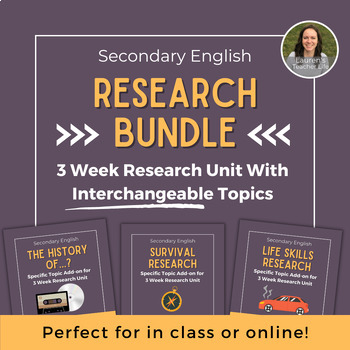Preview of Research Paper Bundle - 3 Week Unit - 3 Interchangeable Topics and Examples