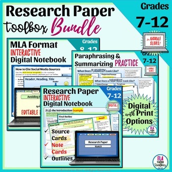 Preview of Research Paper Bundle: Note Cards, Outlines, MLA 9th Edition | Digital
