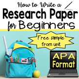 How to Write a Research Paper for Beginners Free Sample - APA