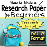 How to Write a Research Paper for Beginners Free Sample - MLA