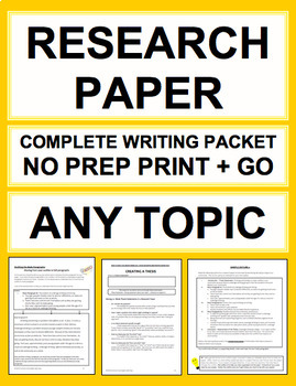 Preview of Research Paper | Complete Unit Any Topic | Printable & Digital