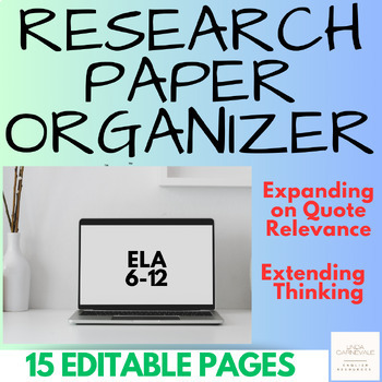Preview of Research Paper Graphic Organizer: Editable Project Template for English 6-12