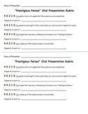 Research Paper Oral Presentation Rubric