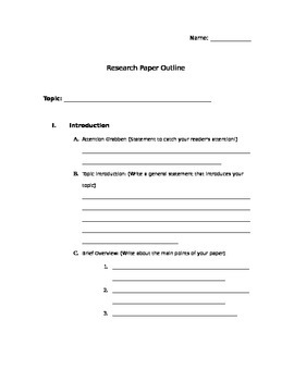 Preview of Research Paper Outline Template