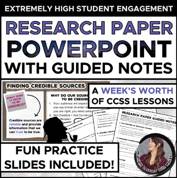 Preview of Informative Research Writing FUN PowerPoint & Guided Notes (A WEEK OF LESSONS!)