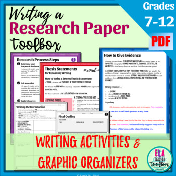 Preview of How to Write a Research Paper: Graphic Organizers & Writing Activities | PDF