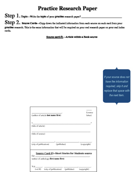 research paper practice worksheets