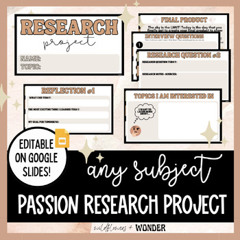 Preview of Research Passion Project for Any Subject | Gifted and Talented | Extension