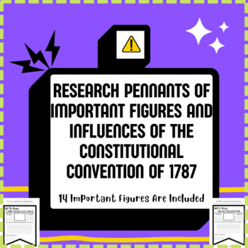 Preview of Research Pennants of Important Figures From The Constitutional Convention