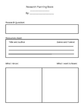 Preview of Research Planning Graphic Organizer