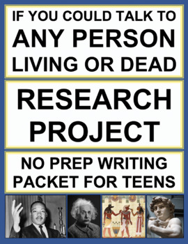 Preview of Research Project 6th Grade - 12th Grade: Fun Research Paper & Graphic Organizers
