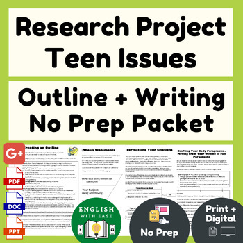 Preview of Research Project: Outline Organization and Essay Writing: Teen Issues