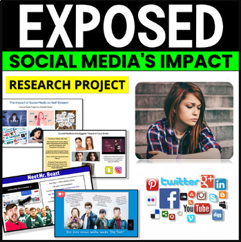 Preview of Research Project Social Media's Impact on Teens - Media Literacy Unit Activity