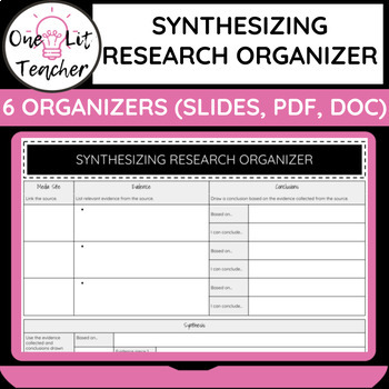 Preview of Research Project Graphic Organizer for Making Inferences & Drawing Conclusions