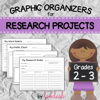 Preview of Research Project Graphic Organizers Grades 2 - 3