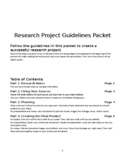 Research Project Guidelines Packet