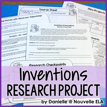 Preview of Middle School Research Project - Inventions and Innovations STEM Research