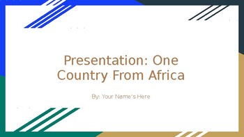 Preview of Research Project: One Country from Africa