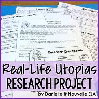 Preview of Research Project for The Giver - Real-Life Utopias Portfolio