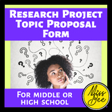 Research Project Topic Proposal Form