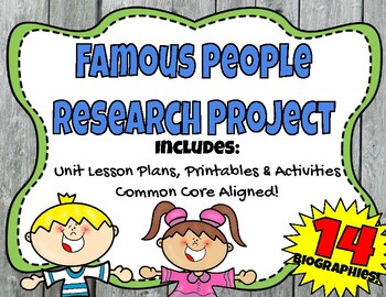 Preview of Research Projects Unit Plans | Famous People | Biographies | Response Pages