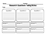 Research Questions: Taking Notes