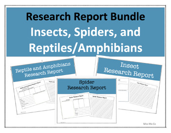 Preview of Research Report Bundle: Insects, Spiders, and Reptiles and Amphibians