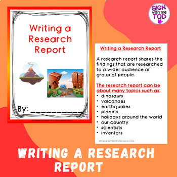 Preview of Writing a Research Report Example, Graphic Organizer, and Template