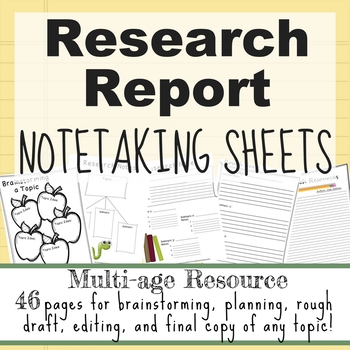 Preview of Research Report Note Sheets, Planner, and Graphic Organizer