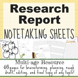 Research Report Note Sheets, Planner, and Graphic Organizer