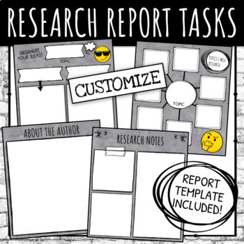 Preview of Research Report / Notetaking Organizers / Template Distance Learning