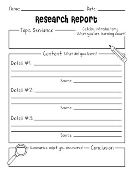 research worksheet for elementary students