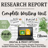 Research Report Writing Unit Bundle | DIGITAL and PRINT | 
