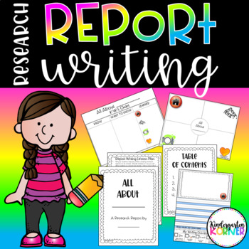 Preview of Research Report Writing Unit - Kindergarten, 1st Grade Research Study Template