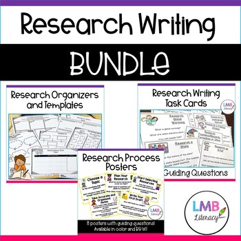 Preview of Research Resources Bundle: Posters, Graphic Organizers, Task Cards and Templates