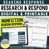 Research & Respond Nonfiction Reading Project Non-Fiction 