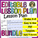 Research Skills Bundle : Editable Lesson Plan for Middle School