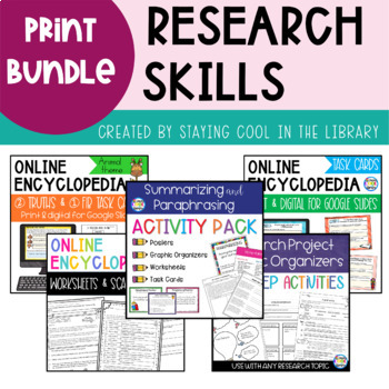 Preview of Research Skills Bundle - Print Activities